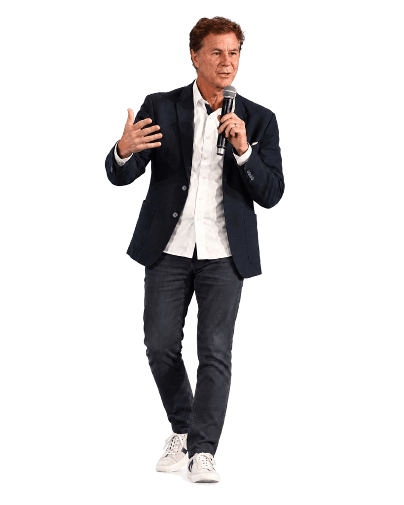 Paul Lauer speaking on stage